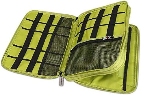 منظم إلكترونيات ثلاثي الطبقات ومنظم سفر للكمبيوتر اللوحي والكابلات والشواحن. مقاس XL يناسب الأجهزة اللوحية بحجم يصل إلى 10 بوصات. (رمادي وبرتقالي ساطع) in Kuwait