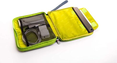 منظم إلكترونيات ثلاثي الطبقات ومنظم سفر للكمبيوتر اللوحي والكابلات والشواحن. مقاس XL يناسب الأجهزة اللوحية بحجم يصل إلى 10 بوصات. (رمادي وبرتقالي ساطع) in Kuwait