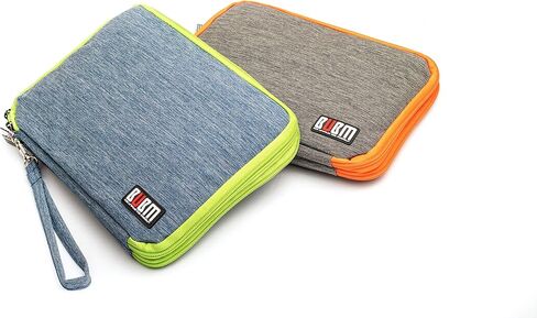 منظم إلكترونيات ثلاثي الطبقات ومنظم سفر للكمبيوتر اللوحي والكابلات والشواحن. مقاس XL يناسب الأجهزة اللوحية بحجم يصل إلى 10 بوصات. (رمادي وبرتقالي ساطع) in Kuwait