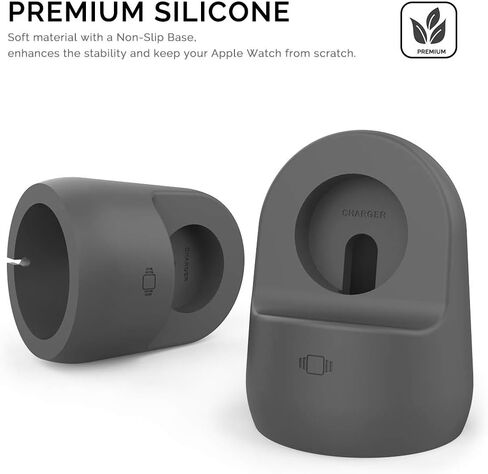 AhaStyle iWatch Stand Silicone Charging Dock Holder for Apple Watch Ultra 2, Ultra, SE2, Series SE, 7 6 5 4 3 2 1 (45/44/42/41/40/38mm), (Pink) | Charger Stand for Apple Watch Station, Lightweight, Portable, Travel, Supports Nightstand Mode, Pink in Kuwait