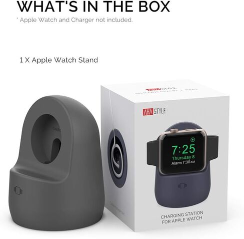 AhaStyle iWatch Stand Silicone Charging Dock Holder for Apple Watch Ultra 2, Ultra, SE2, Series SE, 7 6 5 4 3 2 1 (45/44/42/41/40/38mm), (Pink) | Charger Stand for Apple Watch Station, Lightweight, Portable, Travel, Supports Nightstand Mode, Pink in Kuwait