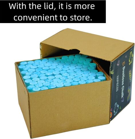 White Chalk 100PCS, Low Dust Chalks Stick Bulk for Chalkboard Blackboard Non-Toxic in Saudi Arabia
