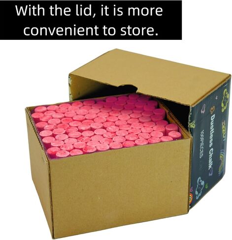 White Chalk 100PCS, Low Dust Chalks Stick Bulk for Chalkboard Blackboard Non-Toxic in Saudi Arabia