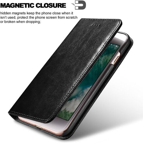 icarercase iPhone SE(2022)/ iPhone SE(2020)/ iPhone 8/7 Case with Card Holder, Premium Leather Wallet Case with Flip Card Slots, Kickstand & Magnetic Closure for iPhone SE 2nd&3rd, iPhone 8&7(Brown) in Saudi Arabia