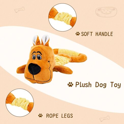 Hollpet Dog Toys, Puppy Toys, Squeaky Dog Toys, Tug of War Dog Plush Toys, Interactive Dog Toys for Small, Medium, Large Dogs in Kuwait