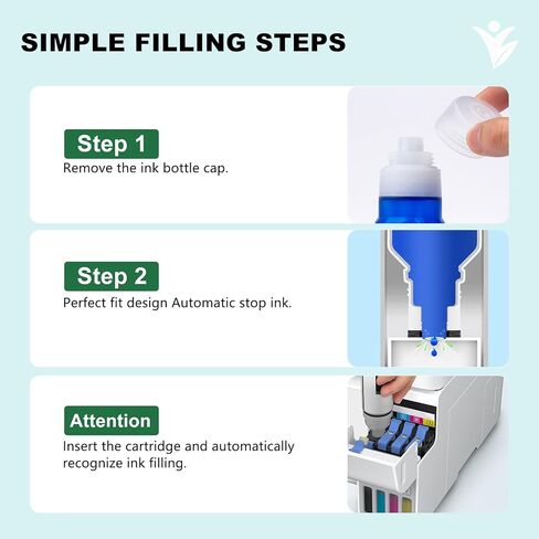مجموعة زجاجات إعادة تعبئة الحبر 552 عبوة بديلة لحبر إعادة تعبئة 552 T552 (ليس حبر التسامي) للطابعة ET-8500 ET-8550 (6 عبوات، 1 أسود، 1 صورة سوداء، 1 سماوي، 1 أرجواني، 1 أصفر، 1 رمادي) in Kuwait