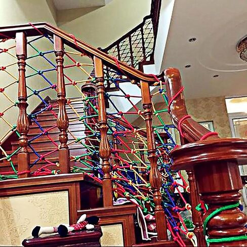 Decorative Fence Net Outdoor Obstacle Course Training Climbing Net Cargo Net for Kids Anti Fall Protection Safety Net Climbing Swingset Stairs Protector Net(Size:1 * 2m,Color:4mm*8cm) in Saudi Arabia