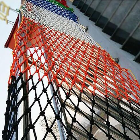 Decorative Fence Net Outdoor Obstacle Course Training Climbing Net Cargo Net for Kids Anti Fall Protection Safety Net Climbing Swingset Stairs Protector Net(Size:1 * 2m,Color:4mm*8cm) in Saudi Arabia
