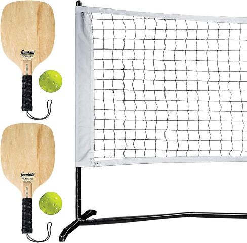 Franklin Sports Half Court Size Pickleball Net by Franklin Pickleball - Includes 10ft Net, (2) Paddles, and (2) X-40 USA Pickleball Approved Pickleballs,Black in Saudi Arabia