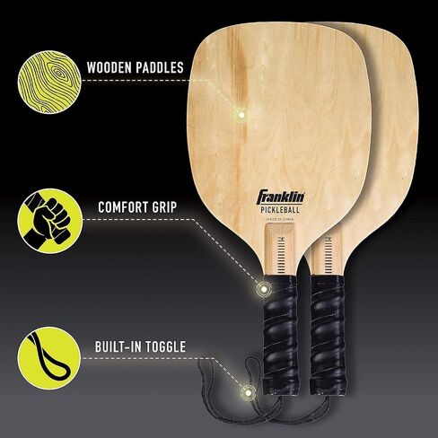 Franklin Sports Half Court Size Pickleball Net by Franklin Pickleball - Includes 10ft Net, (2) Paddles, and (2) X-40 USA Pickleball Approved Pickleballs,Black in Saudi Arabia