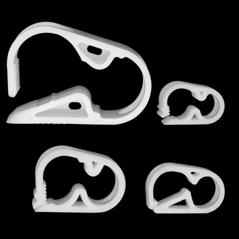 مشابك أنابيب بلاستيكية، 4 مقاسات، مشبك أنبوبي للتحكم في تدفق الصمام قابل للتعديل، أبيض، 24 قطعة in Kuwait