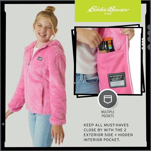 Eddie Bauer Girls Jacket - 2 Pack Ultra Soft Sherpa Fleece Hoodie Sweatshirt for Girls (5-20) in Saudi Arabia