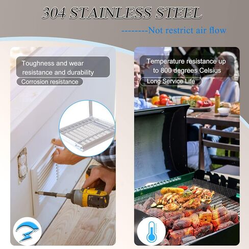 20 شبكة من الفولاذ المقاوم للصدأ شاشة 1 حزمة شبكة سلكية منسوجة 11.3 × 14.3 بوصة (283 × 363 مم) لشاشة شبكية، لا توجد شاشة تهوية معدنية قابلة للصدأ بسهولة للشواء، وشرفة الشاشة، والأرضية، والجدار، ومداخن الموقد in Kuwait