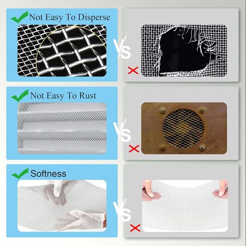 20 شبكة من الفولاذ المقاوم للصدأ شاشة 1 حزمة شبكة سلكية منسوجة 11.3 × 14.3 بوصة (283 × 363 مم) لشاشة شبكية، لا توجد شاشة تهوية معدنية قابلة للصدأ بسهولة للشواء، وشرفة الشاشة، والأرضية، والجدار، ومداخن الموقد in Kuwait