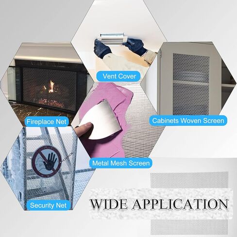 20 شبكة من الفولاذ المقاوم للصدأ شاشة 1 حزمة شبكة سلكية منسوجة 11.3 × 14.3 بوصة (283 × 363 مم) لشاشة شبكية، لا توجد شاشة تهوية معدنية قابلة للصدأ بسهولة للشواء، وشرفة الشاشة، والأرضية، والجدار، ومداخن الموقد in Kuwait