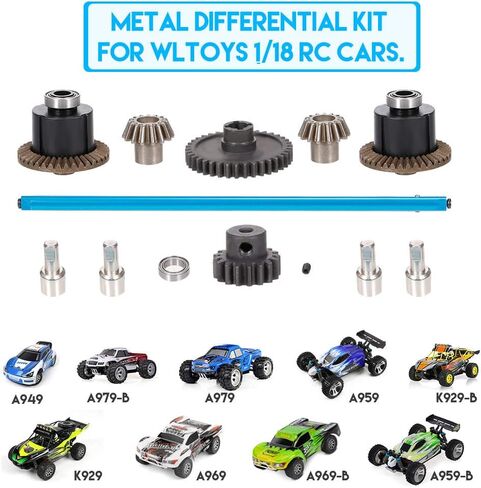 RC Car Metal Differential Kit - 38T & 17T Differential Gears, Drive Shaft, Steering Hub for WLtoys A949/A959/A969/A979/K929/A959-B/A969-B/A979-B/K929-B RC Car in Saudi Arabia