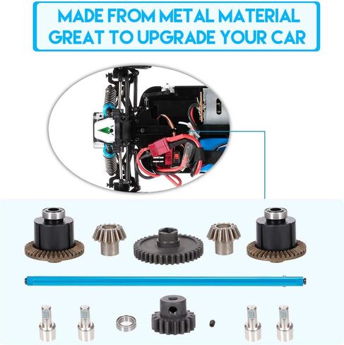 RC Car Metal Differential Kit - 38T & 17T Differential Gears, Drive Shaft, Steering Hub for WLtoys A949/A959/A969/A979/K929/A959-B/A969-B/A979-B/K929-B RC Car in Saudi Arabia