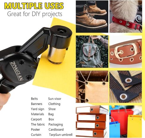 Heavy Duty Grommet Tool Kit of 1/2" 5/16" and 3/8",Multi Size Handheld Eyelet Tool Plier Rivet Press with 900 pcs Silver Grommets for Tarp Leather Fabric in Saudi Arabia