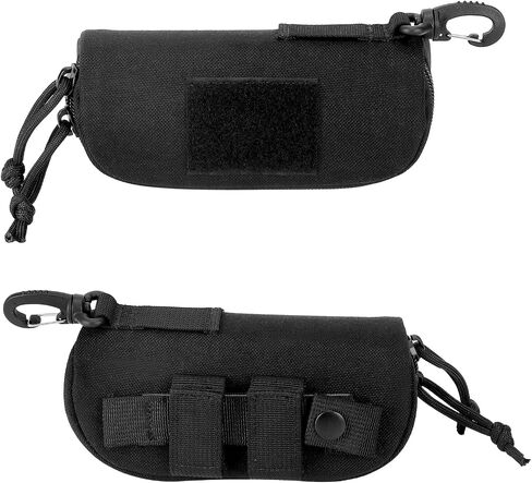 QWORK Tactical Eyewear Case - 1000D Nylon Shockproof Molle Sunglasses Pouch with Double Zipper and Quick Release Buckle in Saudi Arabia