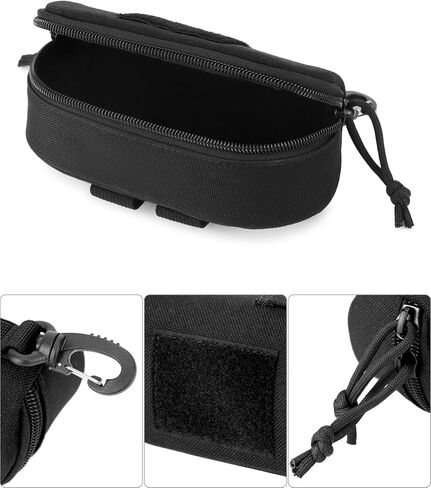 QWORK Tactical Eyewear Case - 1000D Nylon Shockproof Molle Sunglasses Pouch with Double Zipper and Quick Release Buckle in Saudi Arabia