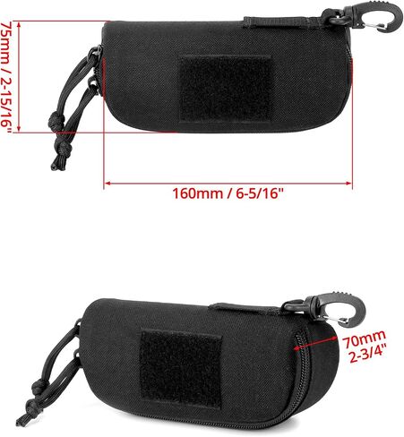 QWORK Tactical Eyewear Case - 1000D Nylon Shockproof Molle Sunglasses Pouch with Double Zipper and Quick Release Buckle in Saudi Arabia