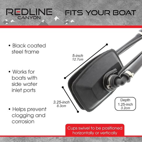 أغطية كأس مستطيلة لتغذية محرك القارب بتغذية المياه المزدوجة مع مجموعة تركيبات خرطوم - تنظيف المحرك الخارجي البحري in Kuwait