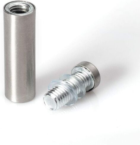 Stainless Steel Standoff 1/2 Inch Diameter x 1-1/2 Inch Barrel Length Brushed Finish for PVC, Glass and Acrylic Sign Stand Off Wall Anchors and Screws 2 Piece Small Sign Pack in Saudi Arabia