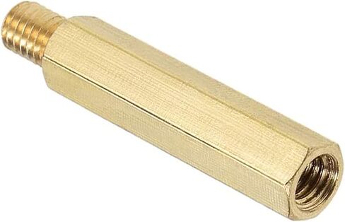 M3 x 30mm,6mm Male to Female Thread Brass Hex Standoff Spacer Screws PCB Pillar Pack of 25,Gold in Saudi Arabia