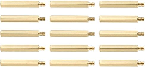 M3 × 30 مم، 6 مم ذكر إلى أنثى خيط نحاسي سداسي فاصل مسامير PCB حزمة من 25 عمود، ذهبي in Kuwait