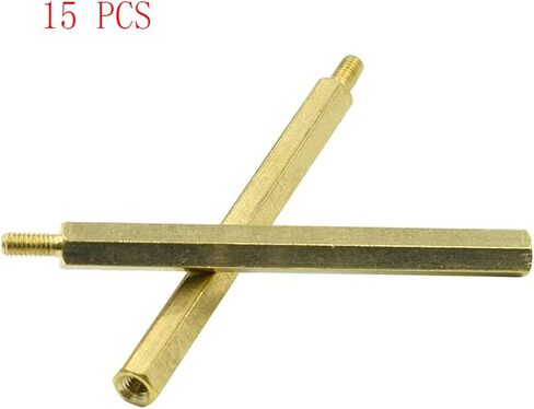 M3 × 30 مم، 6 مم ذكر إلى أنثى خيط نحاسي سداسي فاصل مسامير PCB حزمة من 25 عمود، ذهبي in Kuwait