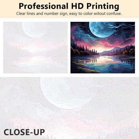 Paint by Numbers for Adults Abstract Paint by Numbers Kit Moon Landscape Canvas Art DIY Paint by Numbers for Adults Kids Paint by Numbers for Adults Beginner Home Decoration Wall Art 16x20 in in Saudi Arabia