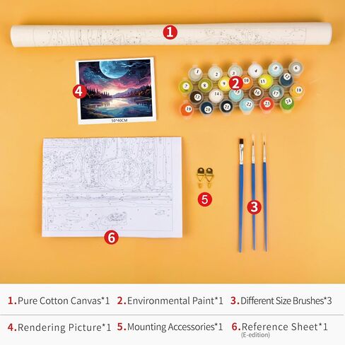 Paint by Numbers for Adults Abstract Paint by Numbers Kit Moon Landscape Canvas Art DIY Paint by Numbers for Adults Kids Paint by Numbers for Adults Beginner Home Decoration Wall Art 16x20 in in Saudi Arabia