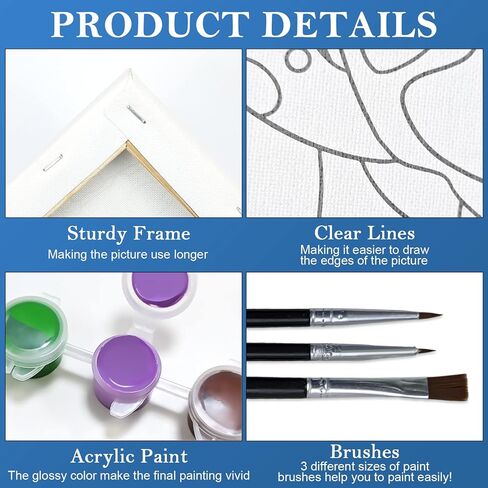 مجموعة لوحات قماشية مرسومة مسبقًا للرسم للبالغين من الأزواج الطلاء ومستلزمات حفلات الشرب موضوع الحب للزوجين والأنشطة الليلية، هدية عيد الحب (8 × 10) (8 × 10 بوصة) in Kuwait