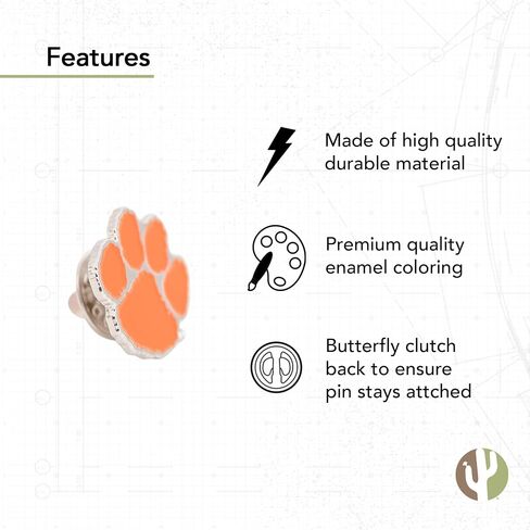 Desert Cactus Clemson University Lapel Pins Tigers Logo Enamel Made of Metal (Pin A) in Saudi Arabia