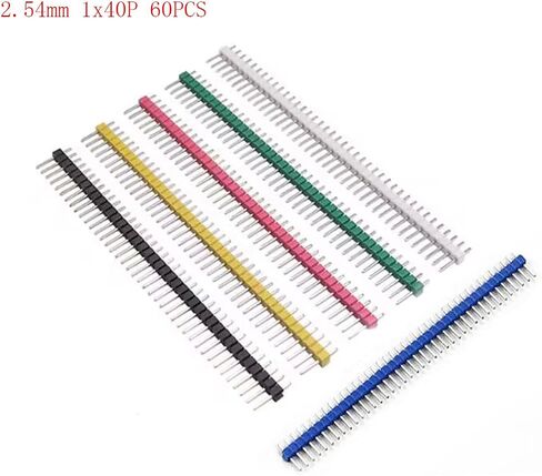 2.54mm 0.1" 1x40Pin Male+Female Socket Pin Row 40P Single Row Straight Male Socket Pin Header Connectors, Pack of 60 in Saudi Arabia
