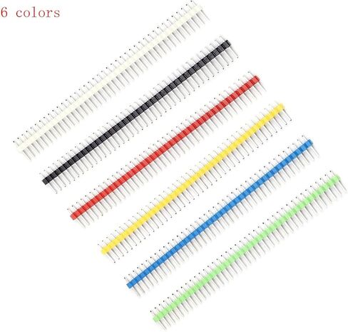 2.54mm 0.1" 1x40Pin Male+Female Socket Pin Row 40P Single Row Straight Male Socket Pin Header Connectors, Pack of 60 in Saudi Arabia