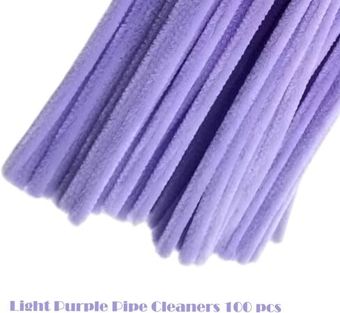 100 Pieces Light Purple Pipe Cleaner Craft Set,Thick Fuzzy Chenille Stem Pipe Cleaners for DIY Craft Projects and Decorations in Saudi Arabia