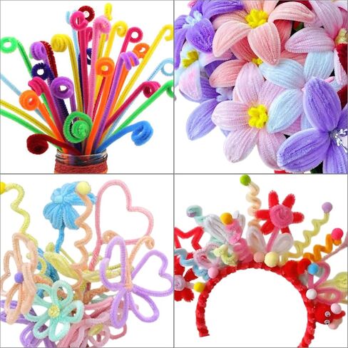 100 Pieces Light Purple Pipe Cleaner Craft Set,Thick Fuzzy Chenille Stem Pipe Cleaners for DIY Craft Projects and Decorations in Saudi Arabia