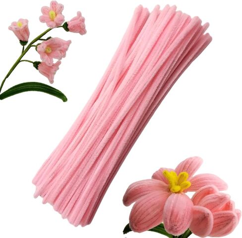 100 Pieces Light Purple Pipe Cleaner Craft Set,Thick Fuzzy Chenille Stem Pipe Cleaners for DIY Craft Projects and Decorations in Saudi Arabia
