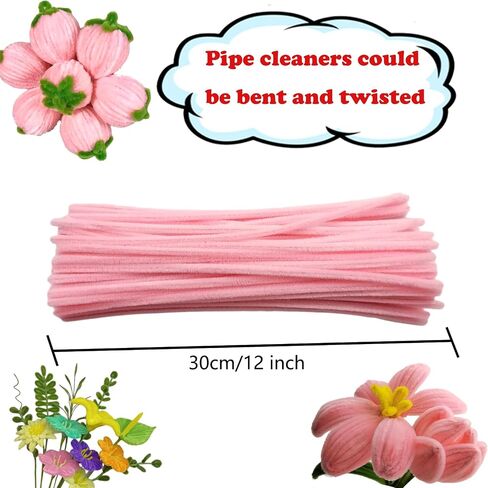 100 Pieces Light Purple Pipe Cleaner Craft Set,Thick Fuzzy Chenille Stem Pipe Cleaners for DIY Craft Projects and Decorations in Saudi Arabia