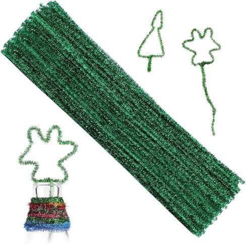 100 Pieces Pipe Cleaners Chenille Stem, Glitter Gold Pipe Cleaners Set for Pipe Cleaners DIY Arts Crafts Decorations, Chenille Stems Pipe Cleaners (Glitter Gold) in Saudi Arabia