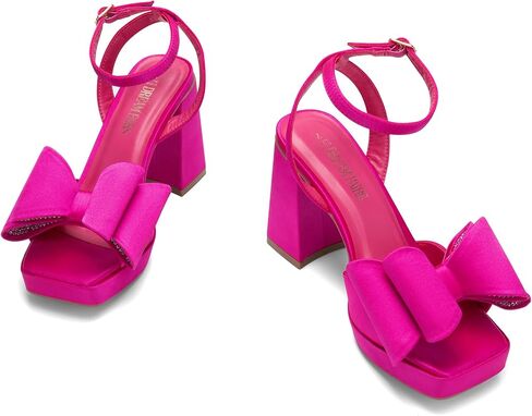DREAM PAIRS Women's Platform Chunky Heels Fashion Bowknots High Block Square Toe Dress Sandals for Wedding Bridal Party in Saudi Arabia