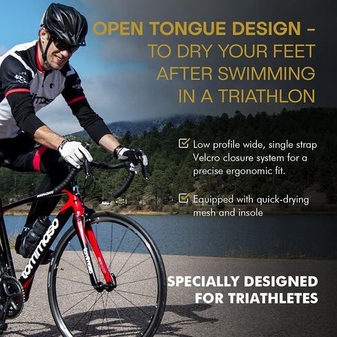 حذاء Tommaso Veloce 100 للرجال لركوب الدراجات، خفيف الوزن للترياتلون، الطريق، حذاء وحزمة ركوب الدراجات في الأماكن المغلقة، مظهر SPD دلتا أبيض، أسود in Kuwait