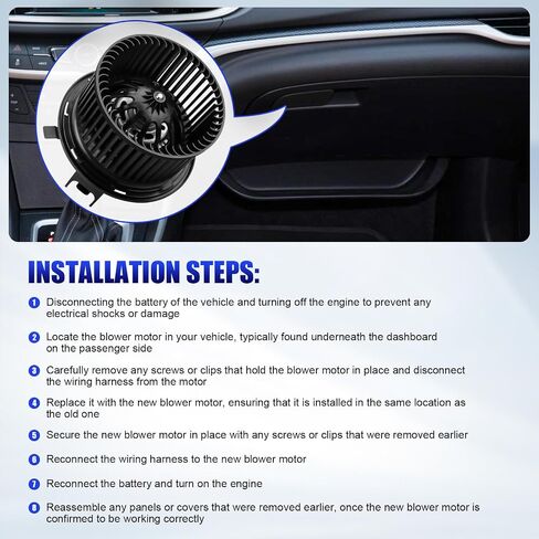Front AC Blower Motor with Fan Fits for 2002 2003 2004 2005 2006 Jeep Wrangler TJ Liberty Cherokee HVAC Heater Blower Motor Replaces# 700154 in Saudi Arabia