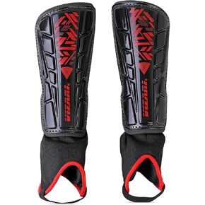 Vizari Malaga Soccer Shin Guards for Kids | Soccer Gear for Boys Girls | Protective Soccer Equipment | Adjustable Straps- Red, XS Size in Kuwait
