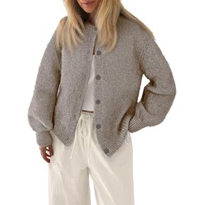LILLUSORY Womens Crew Neck Button Down Cozy Cardigan Sweater Fall Outfits 2025 in Kuwait