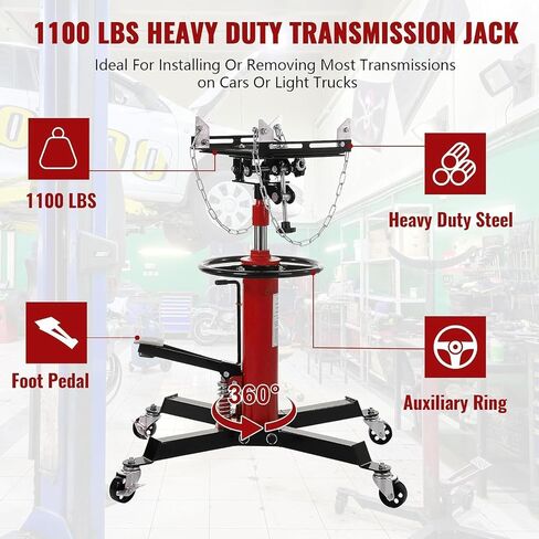 GAOMON Transmission Jack,Heavy-Duty 1322 Lbs with 2-Stage Adjustable Telescoping Lift, Foot Pedal Control, and 360° Swivel Wheels for Garage and Workshop Use in Saudi Arabia