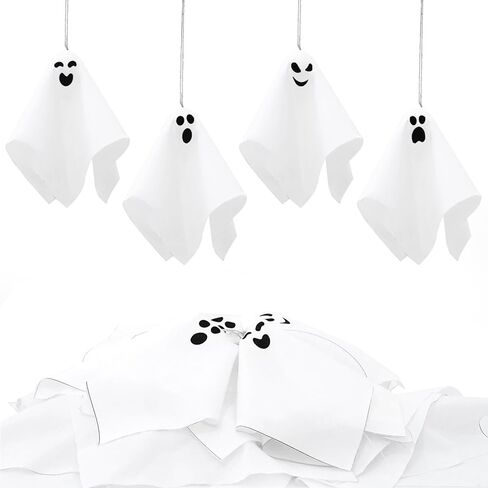 TBD DECOR 16 Pcs Halloween Hanging Ghosts Ornaments 5.5inch Small Hanging Ghost Tree Ornaments for Halloween Party Home Tree Holiday Decor in Saudi Arabia