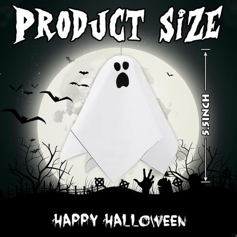 TBD DECOR 16 Pcs Halloween Hanging Ghosts Ornaments 5.5inch Small Hanging Ghost Tree Ornaments for Halloween Party Home Tree Holiday Decor in Saudi Arabia