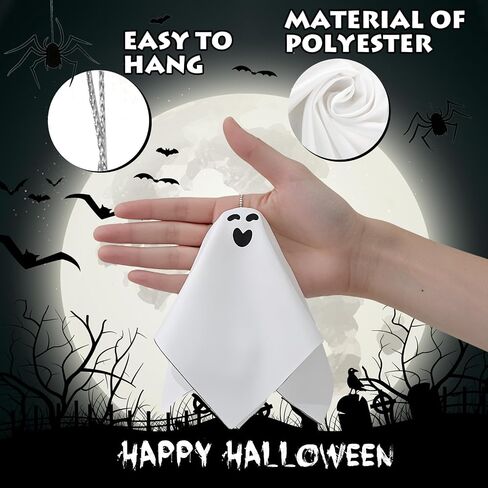 TBD DECOR 16 Pcs Halloween Hanging Ghosts Ornaments 5.5inch Small Hanging Ghost Tree Ornaments for Halloween Party Home Tree Holiday Decor in Saudi Arabia